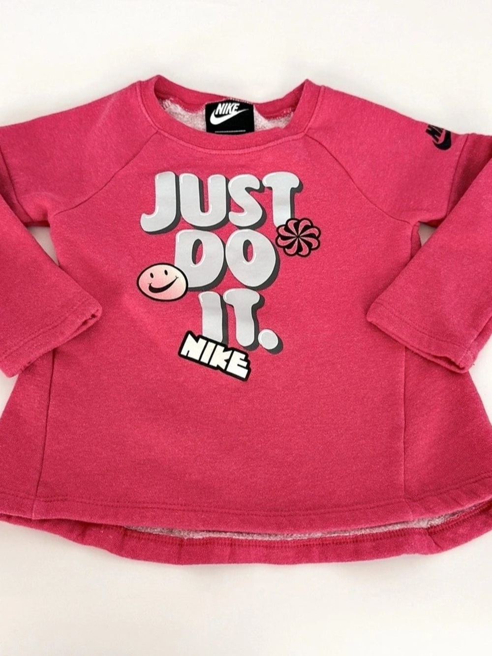 Nike Just Do It Smiley Sweatshirt Pink 3T Toddler